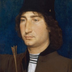 Portrait of a man with an arrow